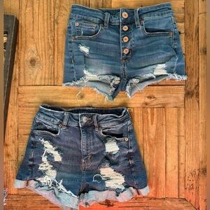 American Eagle Outfitters Distressed Blue Jean Shorts